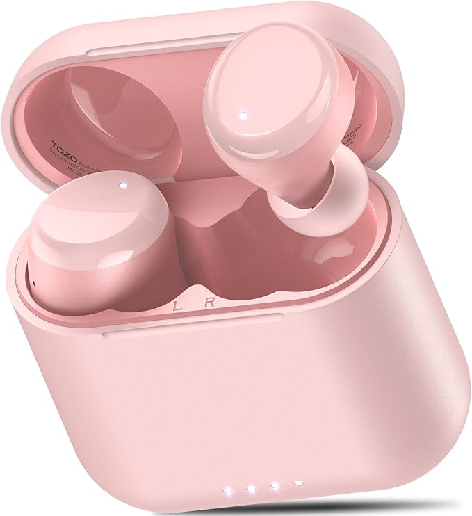 TOZO T6 Wireless Earbuds Bluetooth 5.3 Ear Buds Stereo Sound in Ear Headphones 50 Hours Playtime Wireless Charging Case APP Customizable EQs IPX8 Waterproof Earphones