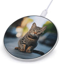 Brown Tabby Kitten Wireless Charger Fast Wireless Charging Pad with USB Cable 10W Anti-Slip Magnetic Wireless Charger Portable Slim Charger Puck Travel Charging Station