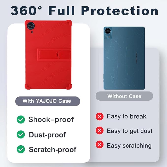 Case for Callsky-Tab Ctab 14 Tablet 14 inchSoft Silicone Protector CoverKids FriendlyAdjustable Stand Tablet Cover4 Corners Thicken ShockproofRed