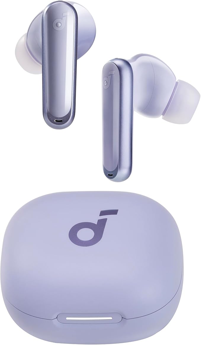 Soundcore P40i by Anker Noise Cancelling Wireless Earbuds Adaptive Noise Cancelling to Environments Heavy Bass 60H Playtime 2-in-1 Case and Phone Stand IPX5 Wireless Charging Bluetooth 5.3