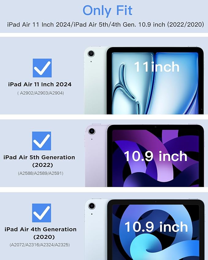 TiMOVO Rotating Case for iPad Air 11 inch M3/M2 (2025/2024) iPad Air 5th/4th Generation 2022/2020 90 Degree Rotating Protective Stand Cover for iPad Air Case Brown