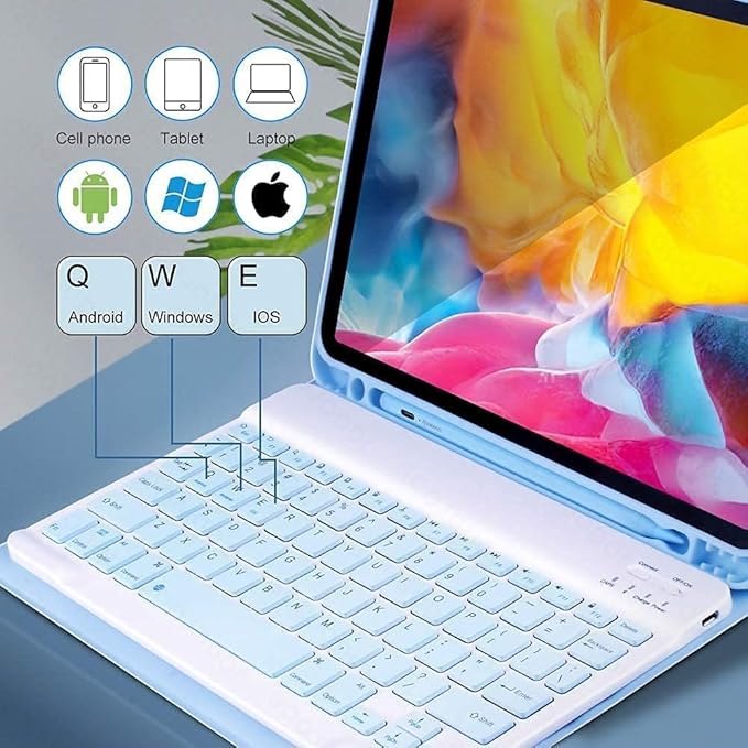 AnMengXinLing Lovely Keyboard Case for iPad 9th/8th/7th Generation with MouseCase for iPad9 iPad8 iPad7 10.2 inch with Pencil Holder and Deatachable Keyboard Mouse New Pink