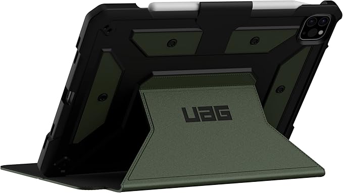 URBAN ARMOR GEAR UAG Designed for iPad Air 10.9 inch Case iPad 5th Generation 2022 Case Green Olive Rugged Smooth Exterior Multi-Angle Viewing Folio w/Pencil Holder Metropolis SE Protective Cover