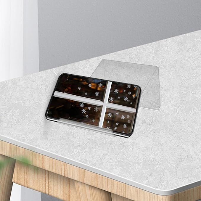 POPETPOP Phone Stand for Desk Stylish Desktop Holder for Landline Cellphones Durable Support for Office Use Non Slip Design Maximizing Space Transparent Riser