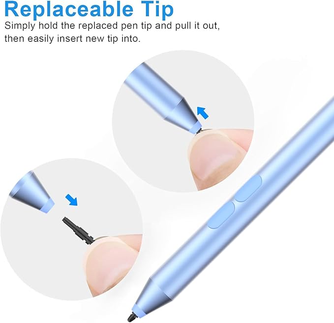 Pen for HP Omnibook Digital Stylus Pen for HP Envy Pavilion Spectre x360 Touchscreen Laptop with MPP 1.51 Palm Rejection 1024 Pressure 2500H Working Time 2 Buttons
