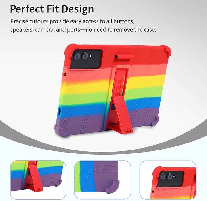 Case for TECLAST T65 13.4-Inch Tablet – Shockproof Silicone Protective Cover with Kickstand Drop-Resistant Business Style (Rainbow)