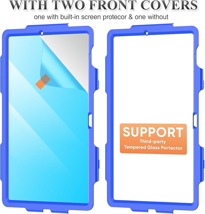 SEYMAC stock Case for Samsung Galaxy Tab S10 FE+ Plus 5G Tablet Case 13.1'' Protective with Screen Protector Pen Holder 360 Rotate Stand Hand Strap Shoulder Strap Blue1
