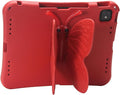 Butterfly Kids Case for iPad Air 13 Inch M3/M2 (2025/2024) iPad Pro 13 M5/M4 (2025/2024) iPad Pro 12.9 (2022/2021/2020/2018) 3D Cartoon EVA Foam Shockproof Stand Cover for Girls - Red