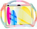 TopEsct Kids Case for iPad (A16) 11th Gen 11 2025 iPad 10th Gen 10.9 2022 with Tempered Glass Screen Protector Silicone Shockproof Case Comes with Strap (Rainbow)