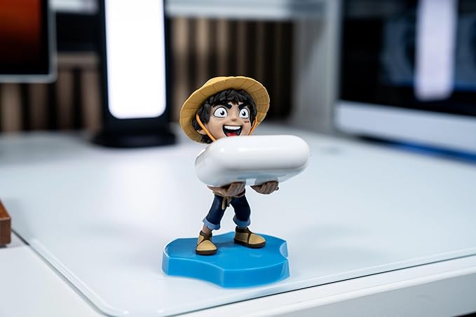 Cableguys Minis One Piece Luffy Phone Stand &amp Earbuds Holder - Phone Holder for Desk and Bedside Earbud Holders for Cell Phones Earphone &amp Small Devices Fun Desk Accessories for Kids and Ad
