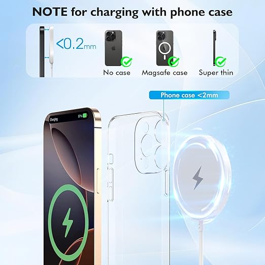 [Apple MFi Certified]Magnetic Wireless iPhone Charger Magsafe Charger6FT 15W Fast Phone Charging Pad Wireless Magnetic Charge for iPhone 17/17Air/16 Pro Max/16 Plus/15 Pro Max/14/13/12/AirPods3/2/Pro
