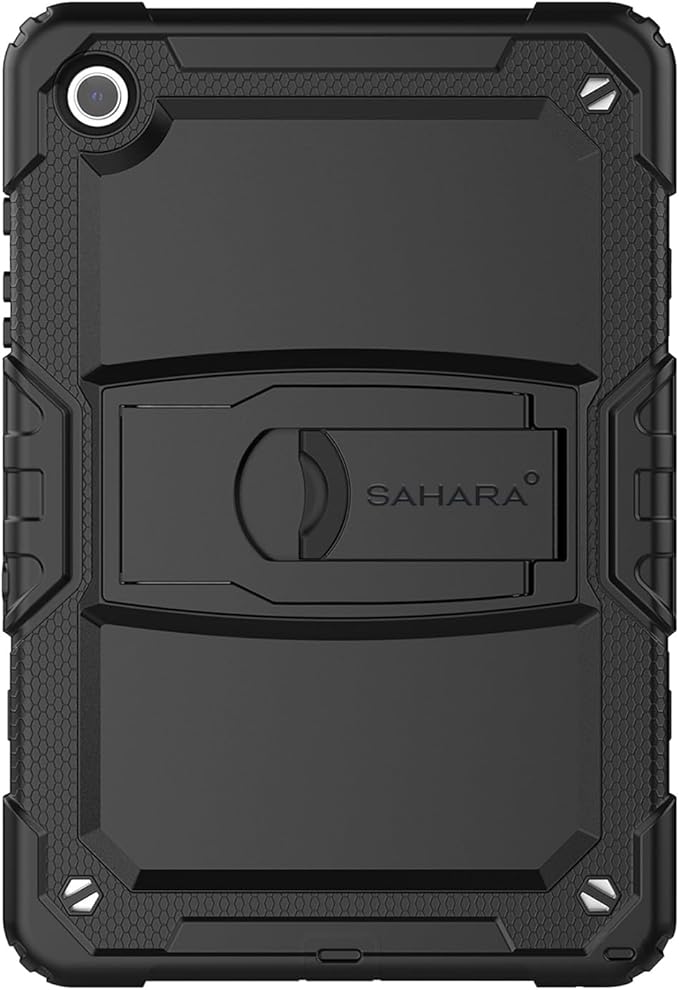 SaharaCase Defense Series Case for Galaxy Tab A11+ and Galaxy Tab A9+ - Integrated Kickstand Built-in Screen Protector Shoulder Strap - Black