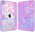Tuiklol for iPad Pro 11 Inch (M5 2025 / M4 2024) Case Buit-in Pencil Holder with Slim Clear Back Cover Protection Trifold Stand-Auto Wake/Sleep Tablet Case Black Flower Fun Emotions