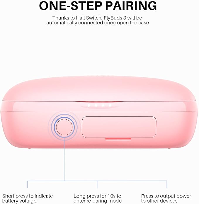 Tribit Wireless Earbuds True Wireless Earbuds HiFi Stereo 36H Playtime Wireless Headphones with Microphone IPX8 Waterproof Wireless Earphones for Sport (Pink)