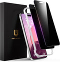 UNBREAKcable Privacy Screen Protector for iPhone 16 Full Coverage Shatterproof Tempered Glass [True 28°Anti Spy] [9H Hardness] [Easy Installation Frame] 2-Pack Private Screen for iPhone 16