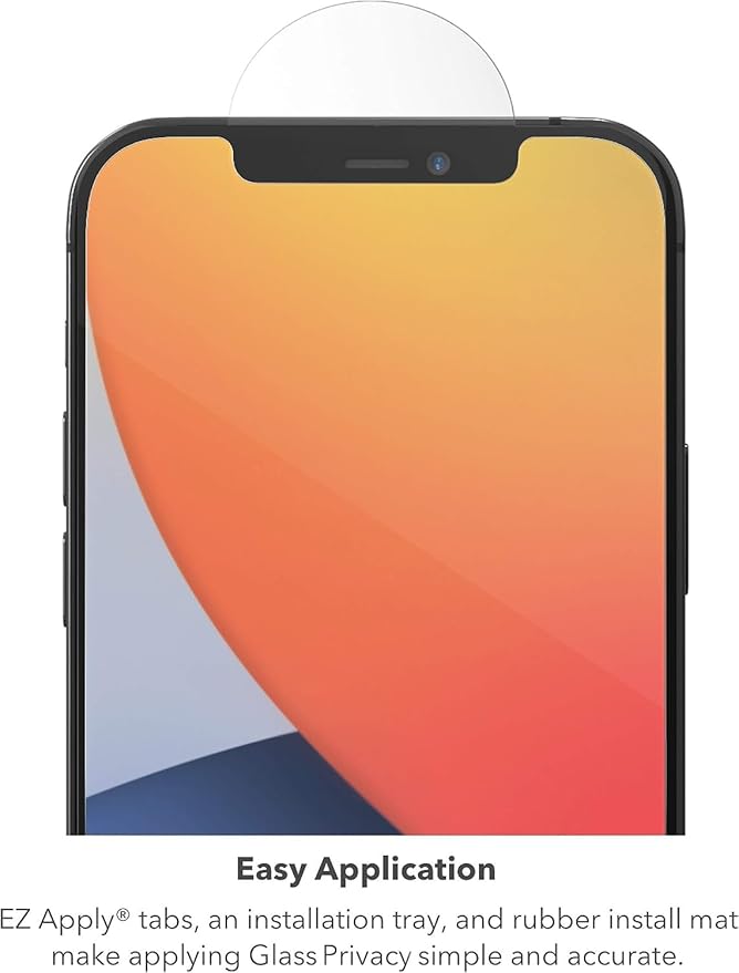 ZAGG InvisibleShield Glass Privacy Screen Protector for iPhone 13 PRO MAX – 3X Impact and Scratch Protection Strongest Tempered Glass Smudge-Free Smooth Silky Feel Two-way Side View Privacy