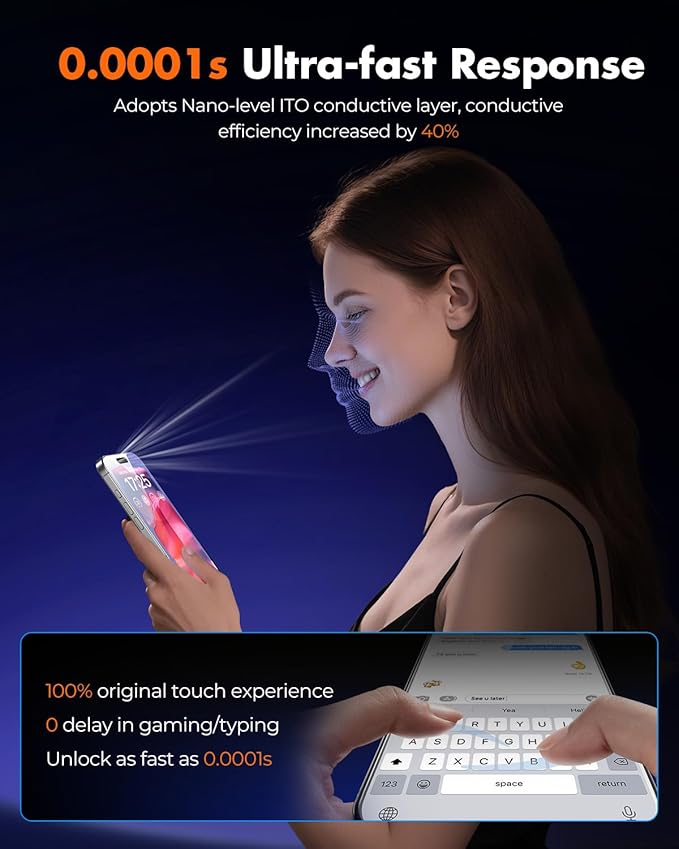 UNBREAKcable iPhone 16 Pro Screen Protector [3-Pack] Tempered Glass with Auto-Align Tech for Easy Install 9H+ Hardness Anti-Fingerprint Ultra-Clear Full-Coverage Protection 6.3-Inch