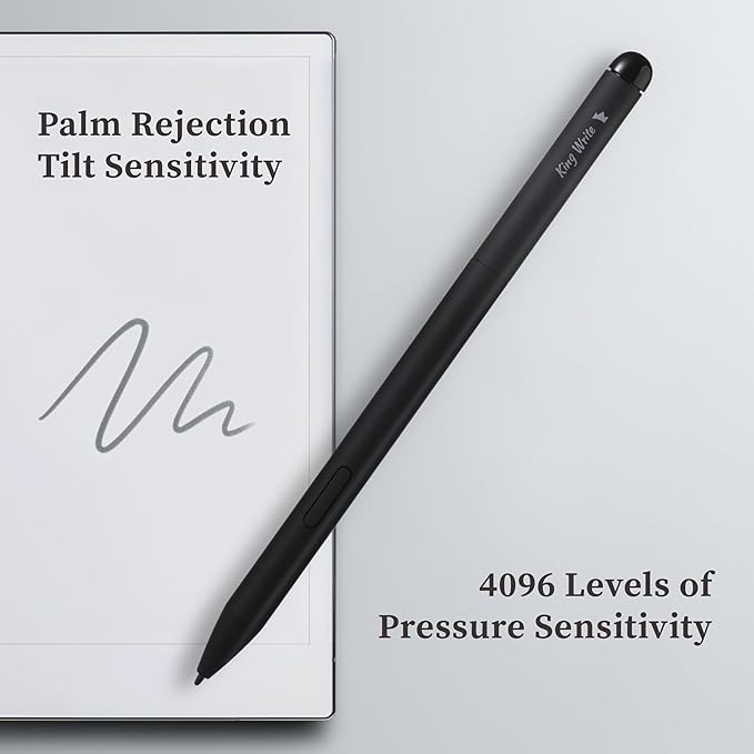 MR05 EMR Stylus for Kindle Scribe/Remarkable 2 with Digital Eraser 4096 Pressure Sensitivity Palm Rejection Digital Pen for EMR Devices/Tablet with 10 Tips-Black