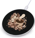 Coffee Tea Florals Fast Portable Charger 10W Funny Graphic Phone Charging Pad with USB Cable