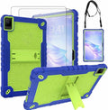 for TCL TAB 10 NXTPAPER 5G 10.4 Inch Tablet case Hybrid Shockproof Silicone Gel Protective Cover with Kickstand for TCL TAB 10 NXTPAPER 5G 10.4 Inch 2025 (9199S) (Navy/Green+2 PCS Glass)