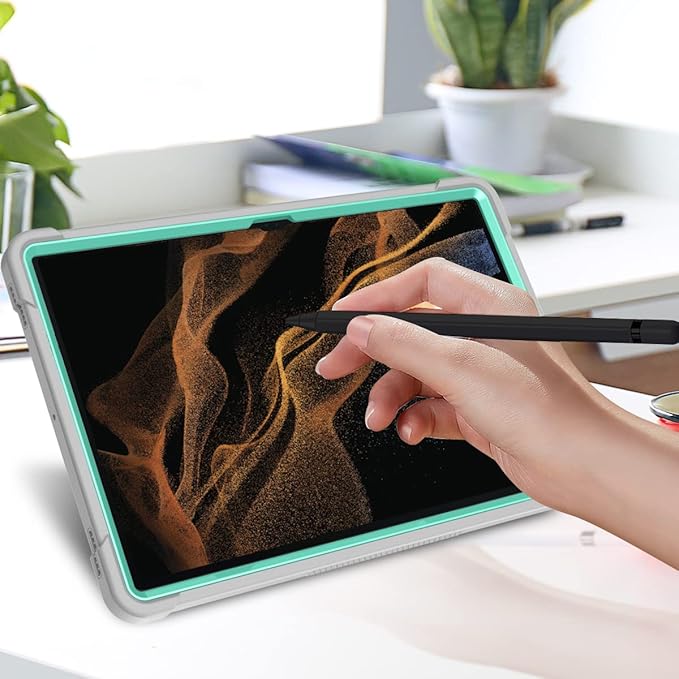 Protective Case Compatible with Samsung Galaxy Tab S9 Ultra 14.6 Inch 2023 Case with Built-in Stand Rugged Hybrid Shockproof Protective CoverCompatible with Samsung Galaxy Tab S9 Ultra(Grey+Green)