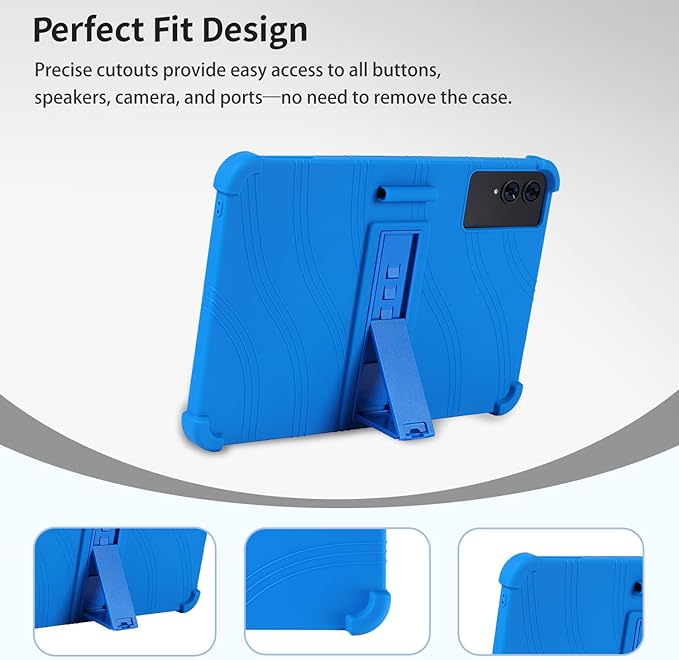 Case for TECLAST T65 13.4-Inch Tablet – Shockproof Silicone Protective Cover with Kickstand Drop-Resistant Business Style (Blue)