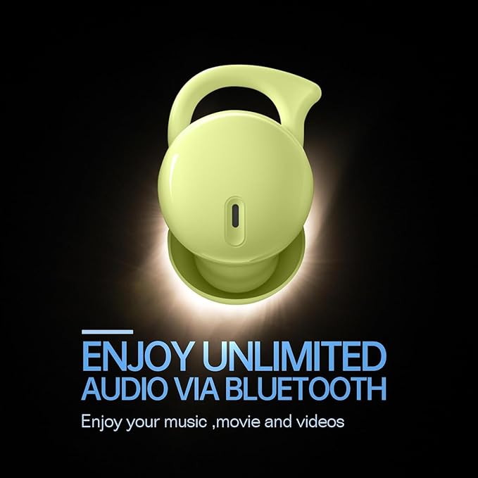 Piegridiat Invisible Sleep HeadphonesSleep Earbuds for Side SleepersSmall Comfortable Fit Noise Blocking Sleep Ear BudsBluetooth 5.3 Wireless Earbuds in-Ear Ear Buds for Sleeping Working (Green)