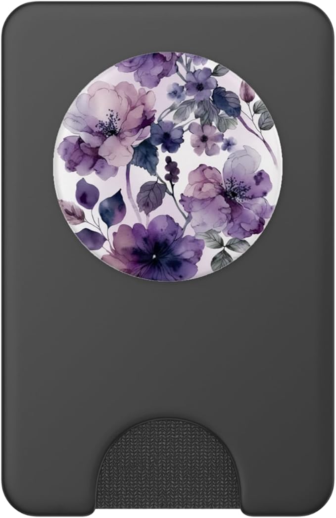 Purple Lavender Blossom Leaves Flowers Floral Girly PopSockets PopWallet for MagSafe