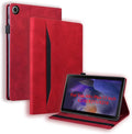 Flip Case for Samsug Galaxy Tab A9+ Plus 11 inch (SM-X210/X216/X218) PU Leather Stand Soft Back CoverAdjustable Stand Shell w/Card Slots/Pen Holder/Front Pocket - Red