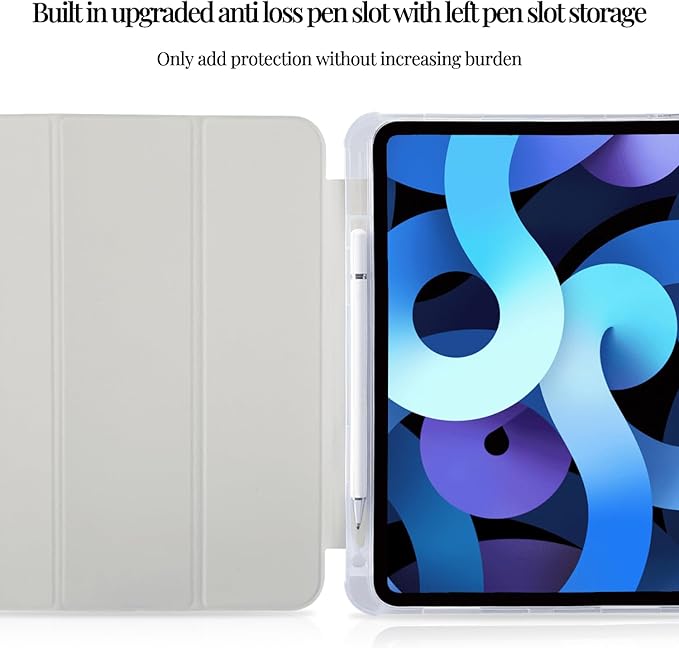 Cute Bear Red Bow for iPad Pro Case 12.9 Inch (2022/2021/2020/2018) 6th/5th/4th/3rd Gen[Pencil Holder+Auto Sleep/Wake]Slim Stand Soft Leather TPU Back Smart CoverWhite