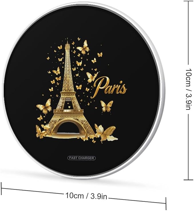 Paris Eiffel Tower Wireless Charger Anti-Slip Wireless Charging Pad Slim Charger Mat for Men Women