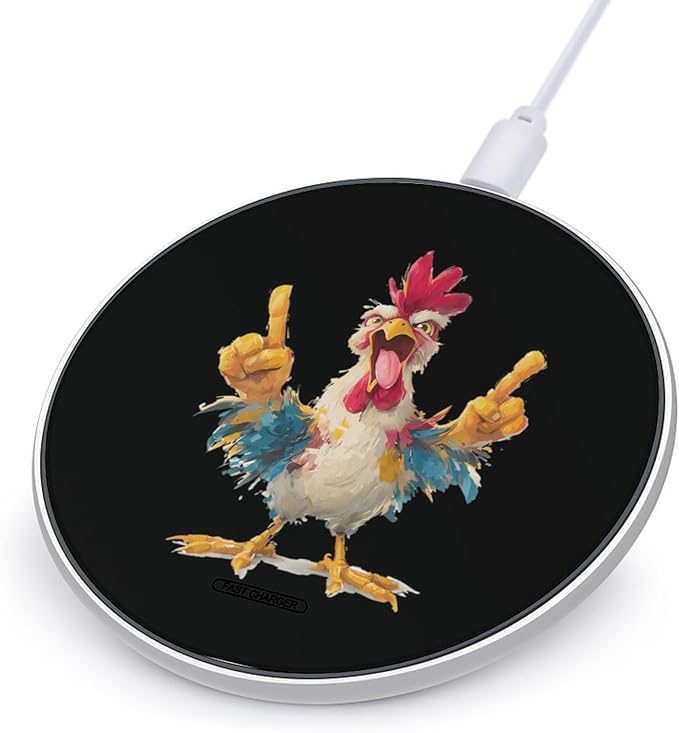 Funny Chicken Fast Portable Charger 10W Funny Graphic Phone Charging Pad with USB Cable