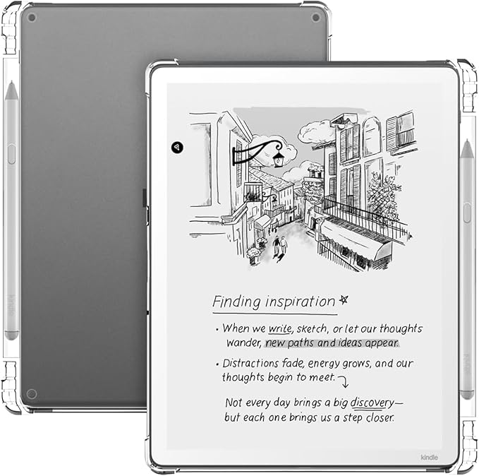 TPU Clear Tablet Case with Pen Slot Compatible with Kindle Scribe Colorsoft 11inch Slim Transparent Soft Cover Anti-Scratch Shockproof Flexible Protective Shell