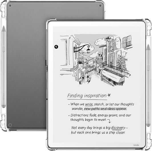 TPU Clear Tablet Case with Pen Slot Compatible with Kindle Scribe Colorsoft 11inch Slim Transparent Soft Cover Anti-Scratch Shockproof Flexible Protective Shell