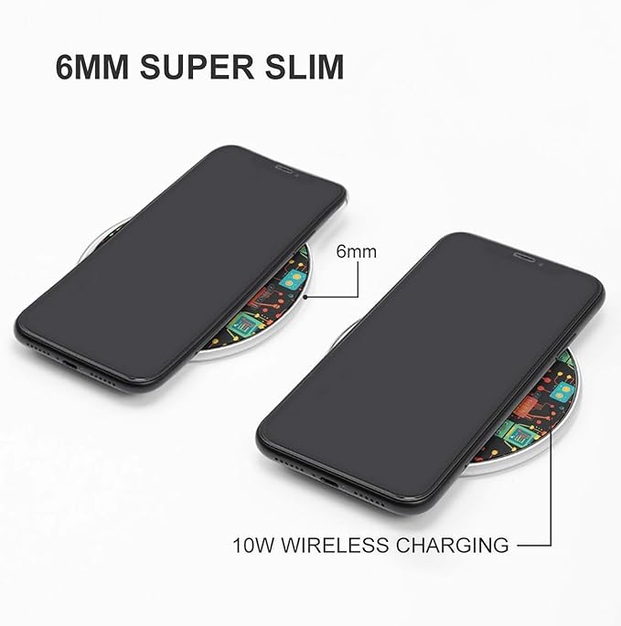 Robot Machine Wireless Charger Anti-Slip Wireless Charging Pad Slim Charger Mat for Men Women