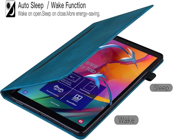 Flip Case for Samsung Galaxy Tab S10 FE+ Plus 2025 13.1 inch PU Leather Stand Soft Back Smart Auto Wake/Sleep CoverAdjustable Stand Shell w/Card Slots/Pen Holder/Front Pocket - Blue