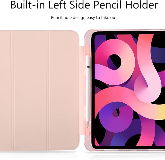 Girly Cute Cheetah Cub Bow for iPad Air 11 Inch Case M3 2025 7th /M2 2024 6th Gen[Pencil Holder+Auto Sleep/Wake]Slim Stand Soft Leather TPU Back Smart CoverPink