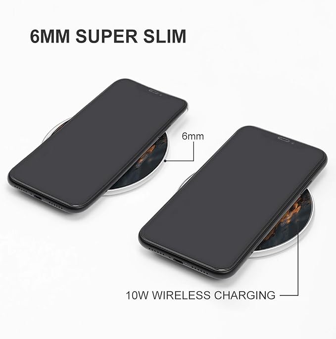 Dolphins Jumping Out of The Water at Sunset Wireless Charger Fast Wireless Charging Pad with USB Cable 10W Anti-Slip Magnetic Wireless Charger Portable Slim Charger Puck Travel Charging Station