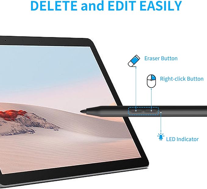 Stylus Pen for HP Omnibook Digital Pen for HP Envy Pavilion Specter x360 Touch Screen Devices Rechargeable MPP 2.0 Tilt with 4096 Pressure Sensitivity Palm Rejection Fast Charging