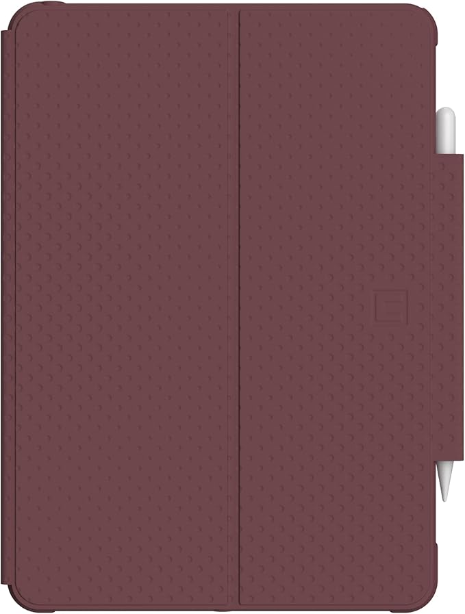 [U] by UAG iPad 10.2 Case Aubergine 9th Gen 2021 8th Gen 2020 DOT Lightweight Slim Shockproof Smart Folio Protective Cover with Auto/Sleep Wake &amp Pencil Holder