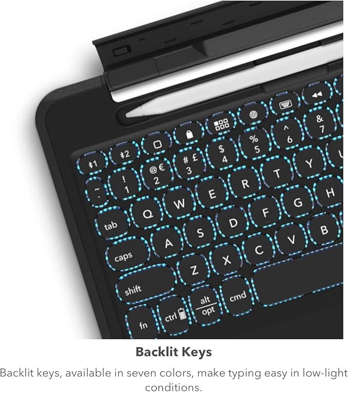 ZAGG Rugged Book iPad Pro 11-inch (M5)/ Pro 11-inch (M4) Keyboard Case - Durable Magnetic-Hinged 6.6 Feet Drop Protection Backlit Laptop-Style Keys Multi-Device Pairing Detachable Keyboard