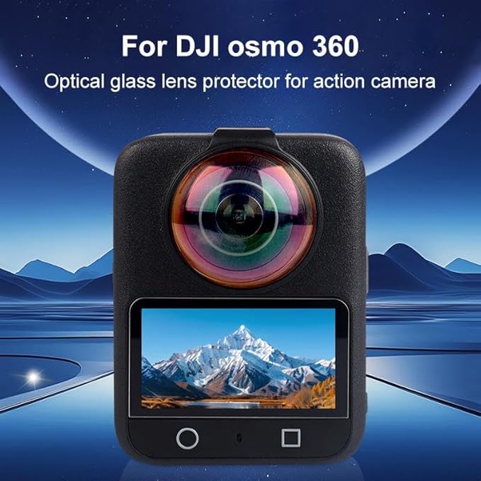 for DJI Osmo 360 Action Camera - 10H Hardness Optical Tempered Glass Lens Protector with AR Coating Hydrophobic Layer Anti-Scratch &amp Shockproof Cover (Black)