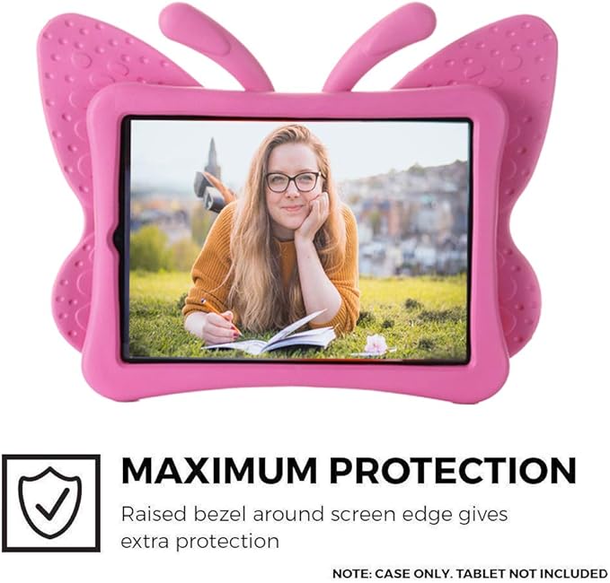 iPad Air 5th /4th Generation Case Kids iPad Pro 11 inch Case for Girls Cute Butterfly Shockproof EVA Foam Stand Cover for 11 iPad Pro 2022/2021/2020/2018 and 10.9 iPad Air 2022/2020 Rose