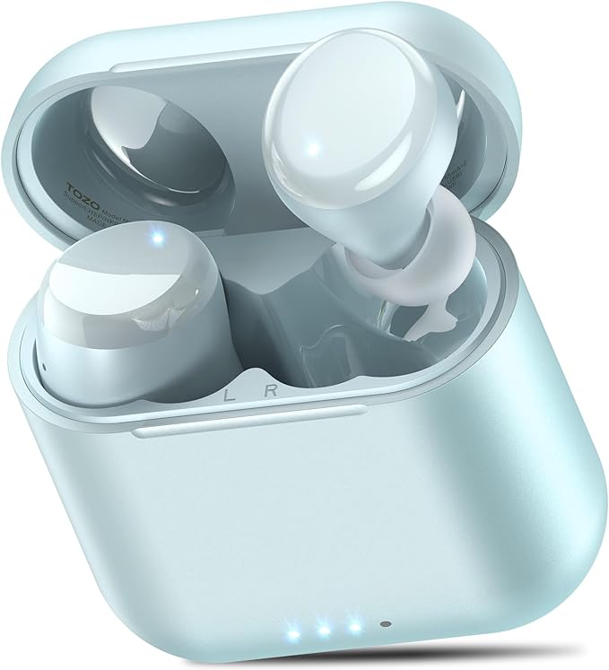 TOZO T6 Wireless Earbuds Bluetooth 5.3 Ear Buds Stereo Sound in Ear Headphones 50 Hours Playtime Wireless Charging Case APP Customizable EQs IPX8 Waterproof Earphones