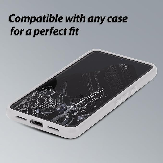 Whitestone DOME GLASS [Perfect Full Coverage] Tempered Glass Screen Protector for Google Pixel 8 with UV lamp [2Pack]