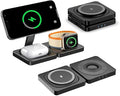 3-in-1 Foldable Wireless Charging Station Compatible with iPhone 17/16/15/14/13/12 Apple Watch AirPods Magnetic Fast Charging Stand Travel Charger