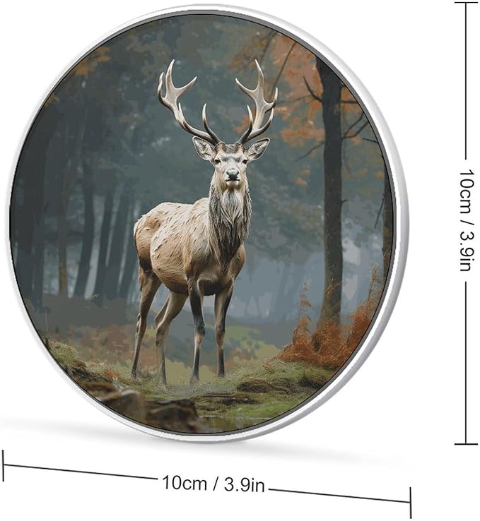 Deer Animals Wireless Charger Fast Wireless Charging Pad with USB Cable 10W Anti-Slip Magnetic Wireless Charger Portable Slim Charger Puck Travel Charging Station