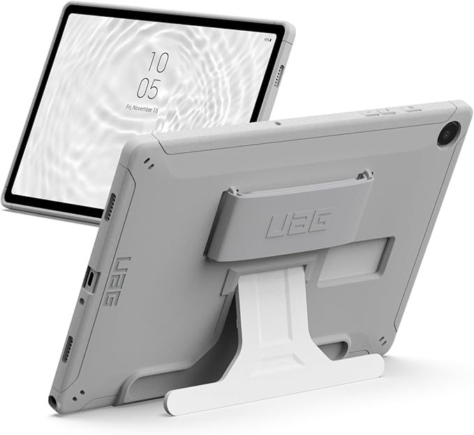 UAG Designed for Samsung Galaxy Tab A9 Plus Case 11 SM-X210 SM-X215 SM-X216 SM-X218 Scout w/Handstrap &amp Kickstand Healthcare White/Gray Rugged Military Protective Cover by URBAN ARMOR GEAR