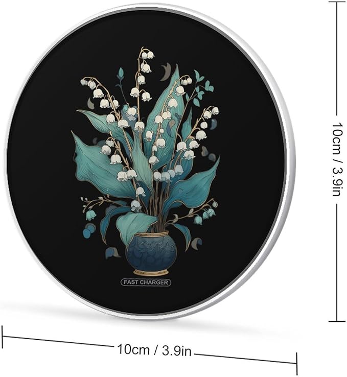 Lilies of The Valley Fast Portable Charger 10W Funny Graphic Phone Charging Pad with USB Cable