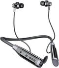 Neckband Bluetooth Headphones6.0 Bluetooth 120 Hours PlaytimeIPX7 Sports Waterproof Earbuds with Microphone Noise Cancelling with TF Card Slot HiFi Stereo (Black)